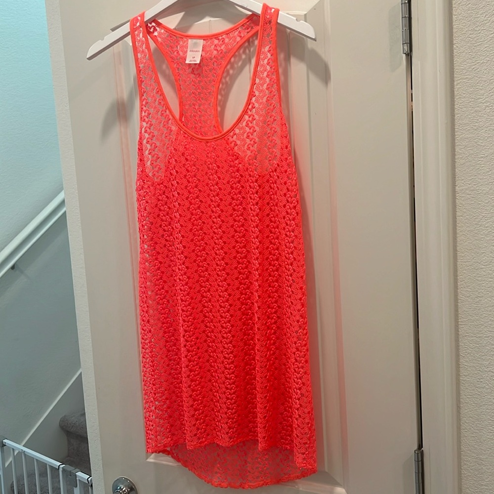 Orange swimsuit coverup